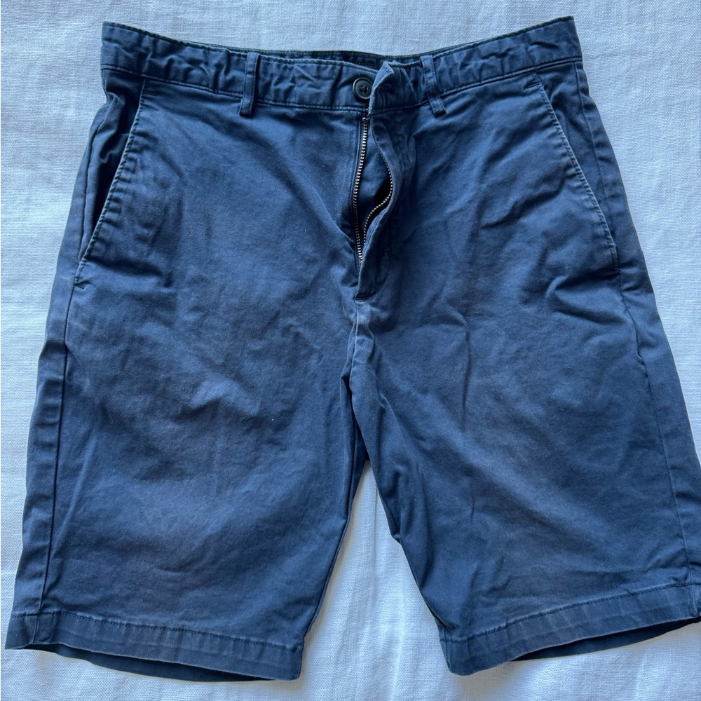 Theory Men's Flat Front Shorts in Blue